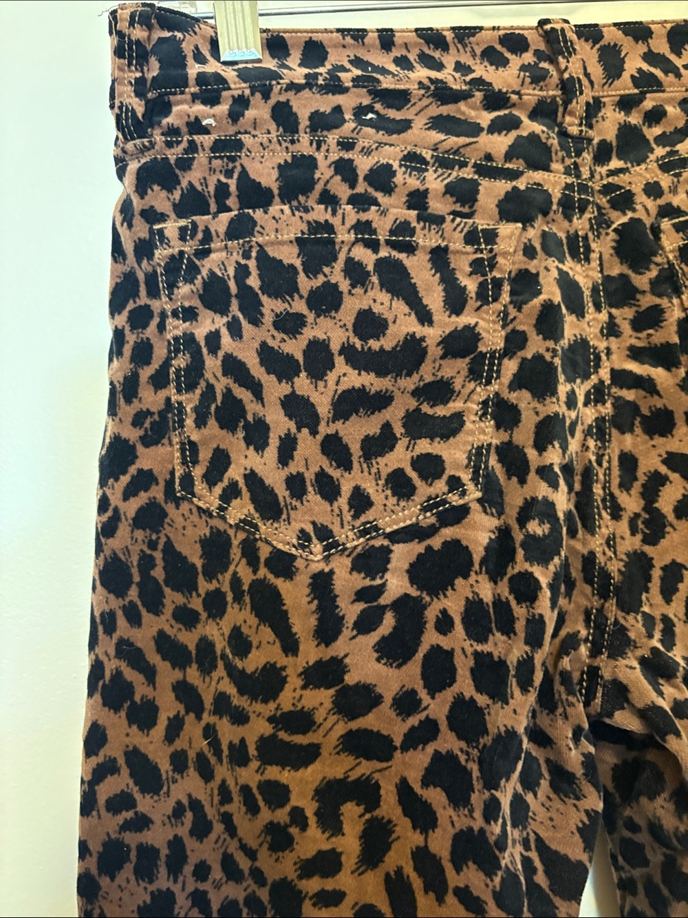 LOFT Leopard Print High Waist Skinny Velvet Soft Corduroy Pants Jeans Sz 27/4P - Picture 7 of 8